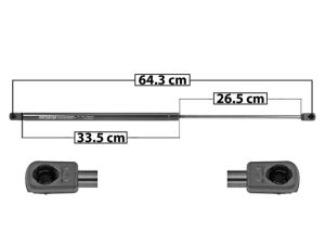 AMORTIGUADOR 5TA PUERTA MC ML 320 98-04 64.5 CM 33.5 CM 26.5 CM DER/IZQ SP