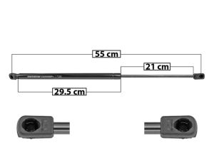 AMORTIGUADOR 5TA PUERTA KI SPORTAGE 17-22 55 CM 29.5 CM 21 CM SP