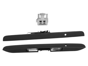 MOLDURA 5TA PUERTA TY HIACE 06-18 CON MANIJA CON HOYO PARA LLAVE CON LUZ DE PLACA NEGRA CORRUGADA