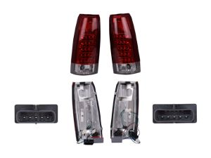 JUEGO CALAVERAS CV CHEYENNE/CUSTOM/SIERRA 92-98/SUBURBAN 92-99 BLANCO/ROJO EE LED