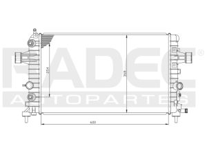 RADIADOR CV ASTRA 00-08 L4 1.8, 2.0, 2.4 LTS AUT C/S AA 23 5/8X14X23MM ALUM MEC POLAR